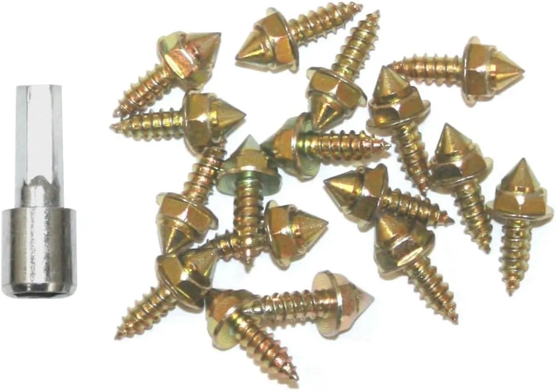 INS Products carbide Rock Grabrz Boot Studs - Screw-in Traction Cleats   Installation Tool, for Wading Boots, Ice Fishing, Trekking, Mountaineering, Hiking and Logging
