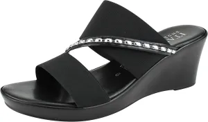 ITALIAN Shoemakers Pert Women's Wedge Open Toe Strap Sandal for Women
