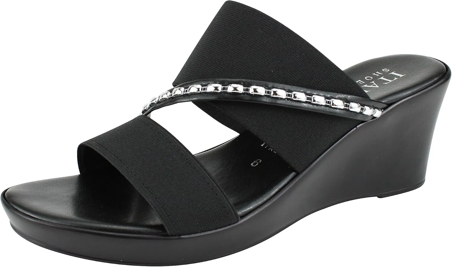 ITALIAN Shoemakers Pert Women's Wedge Open Toe Strap Sandal for Women