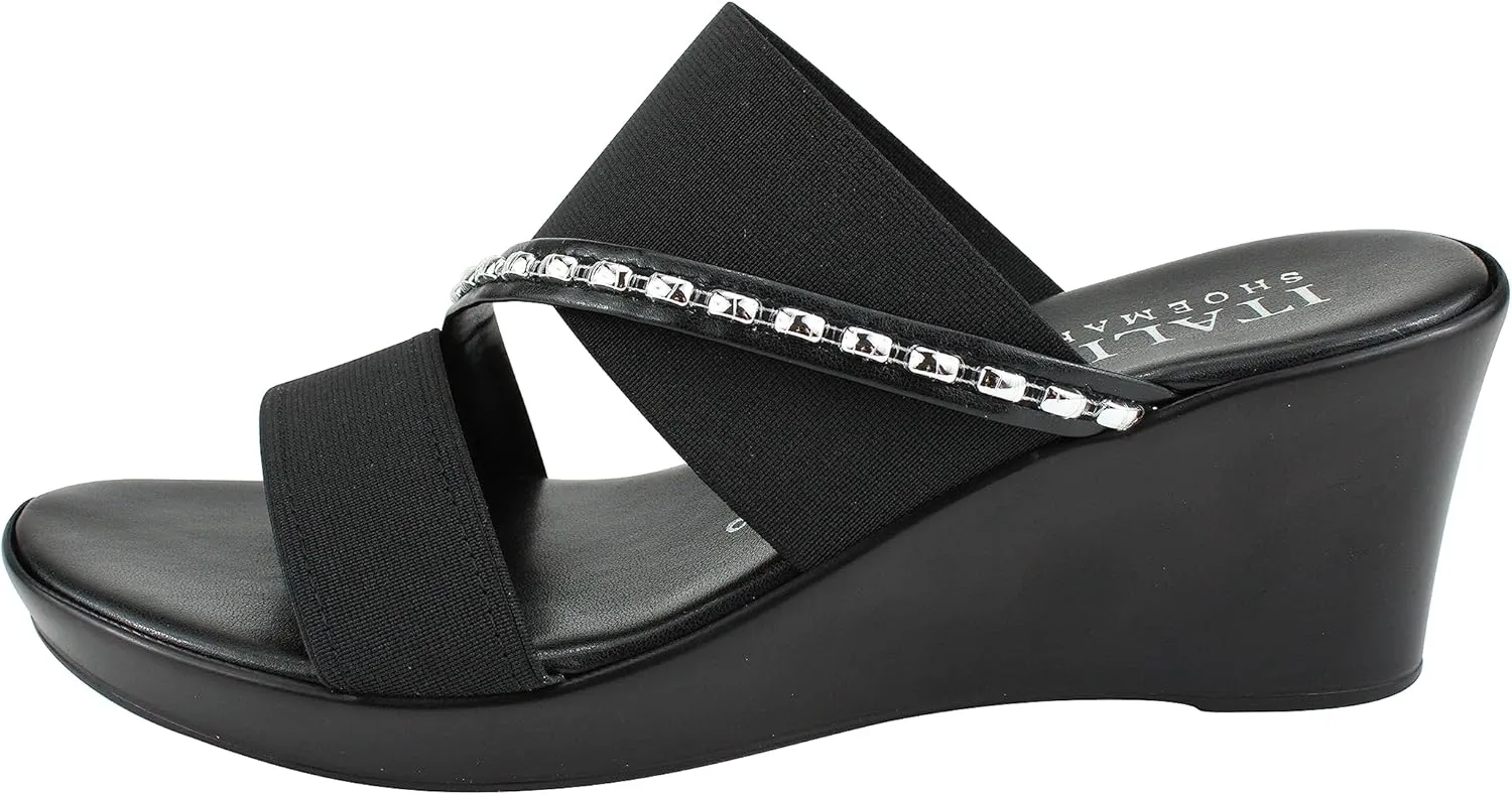 ITALIAN Shoemakers Pert Women's Wedge Open Toe Strap Sandal for Women