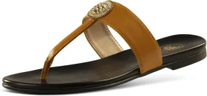 JATAREA Slip-On Flat Toe Post T-Strap Sandals for Women | Benu