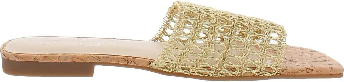 Jessica Simpson Womens Rilane Man Made Slip-On Flat Sandals