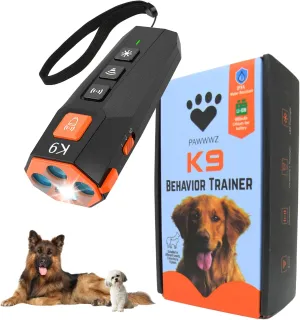 K9 Dog Bark Deterrent – Safe & Effective Ultrasonic Anti-Bark Device for Dogs, Non-Harmful, No Shock, Humane Training Tool for Dogs. Rechargeable 2-in-1 Training Tool with LED Flashlight.