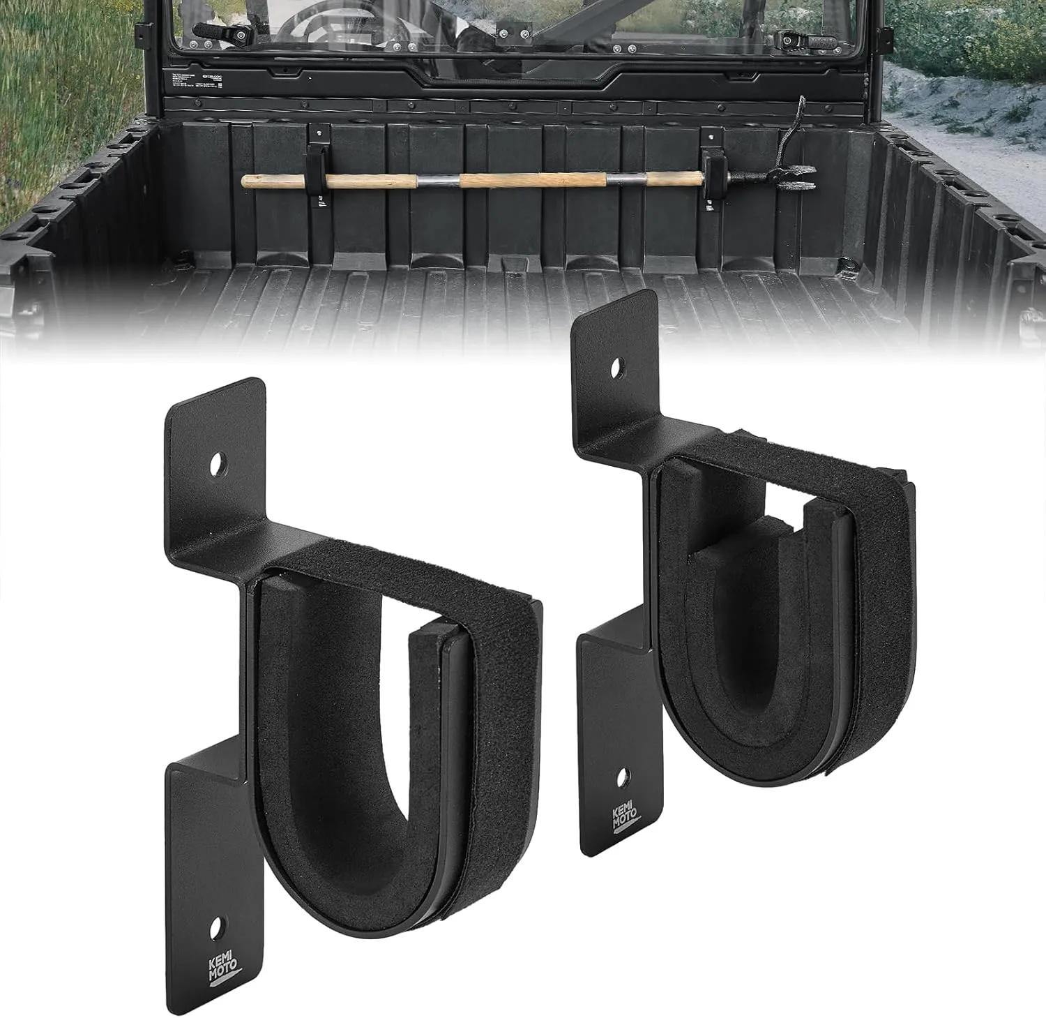 KEMIMOTO UTV Tool Rack, Screw Mount UTV Tool Holder Shovel Bow Rack for Side by Side Snowmobile Garage Wall Compatible with Can Am Defender Polaris General Ranger Kawasaki Mule Pioneer CFmoto Uforce