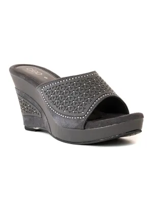 Khadim Cleo High Heel Wedge Mule Slip On Sandal for Women