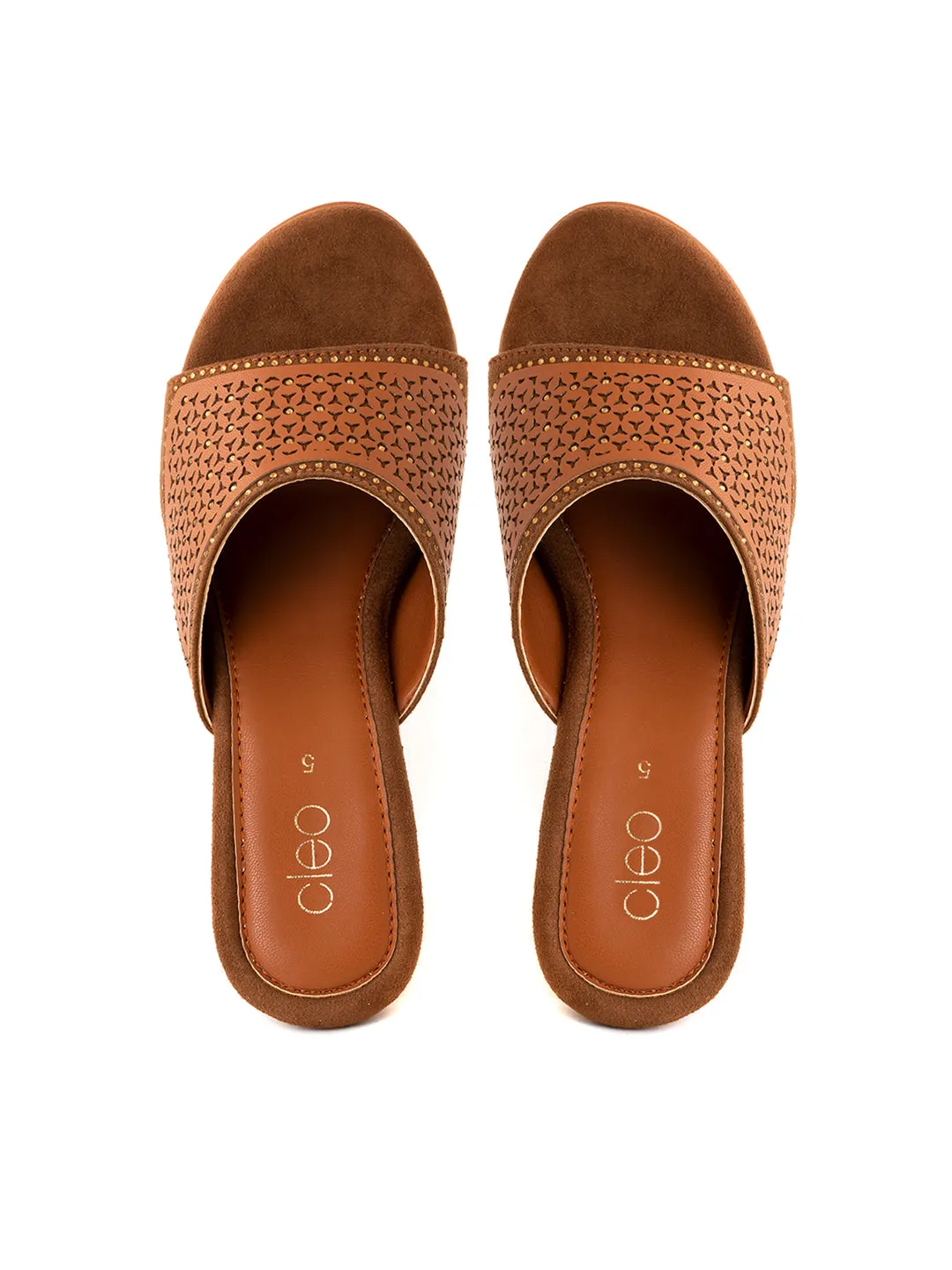 Khadim Cleo High Heel Wedge Mule Slip On Sandal for Women