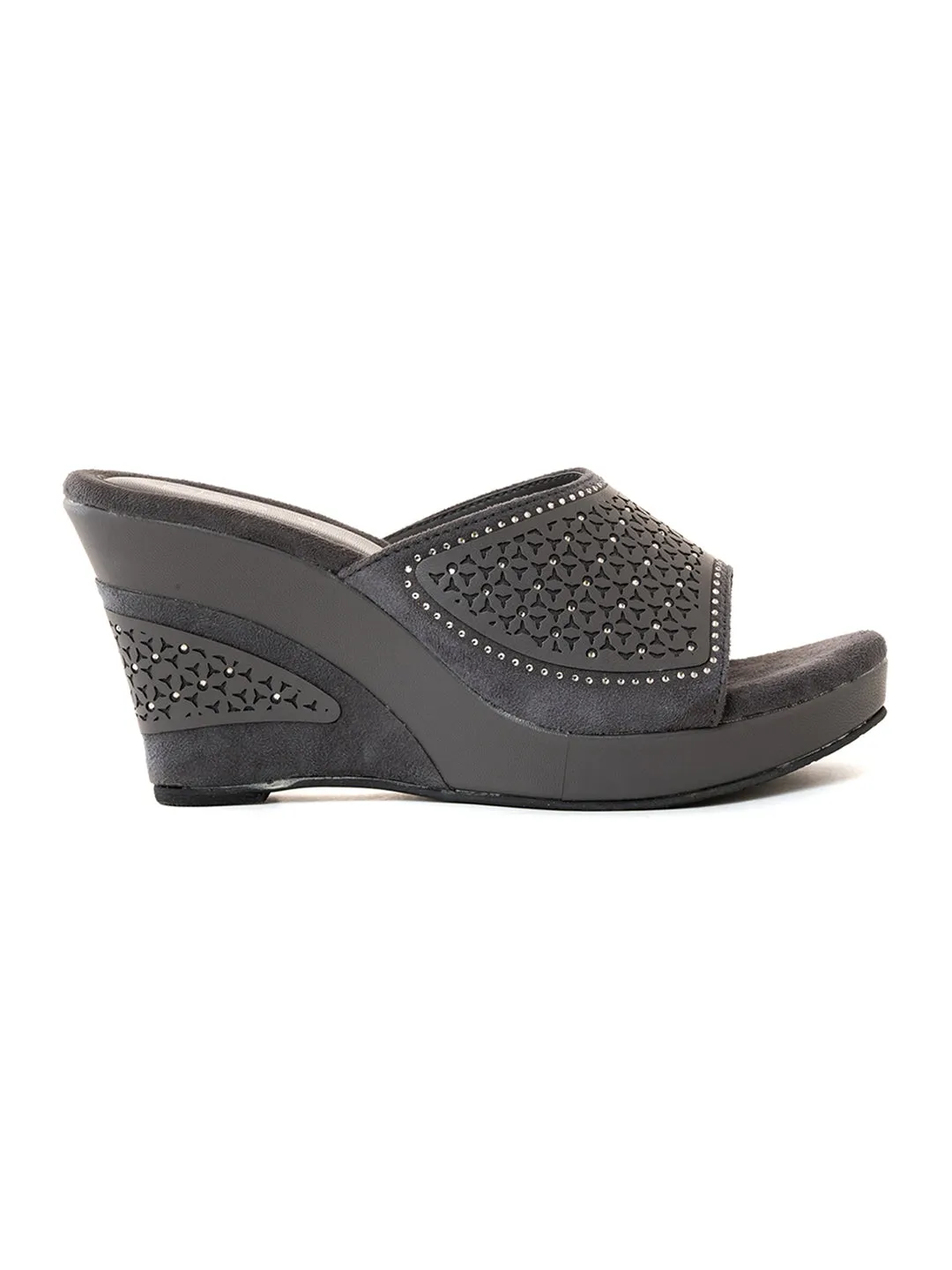 Khadim Cleo High Heel Wedge Mule Slip On Sandal for Women