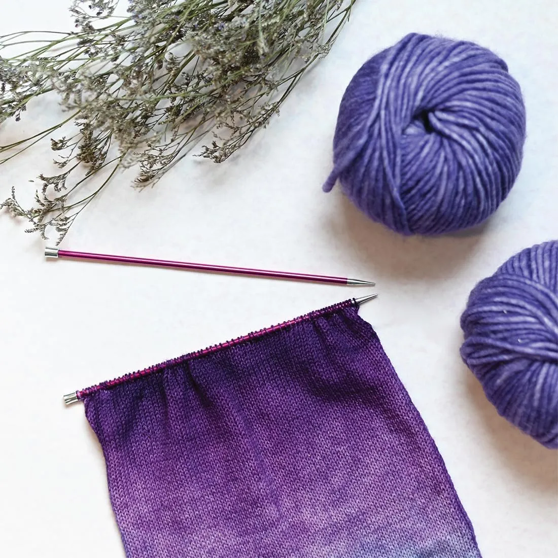 KnitPro Zing Deluxe Single Pointed Needle Set 16" (40cm) | 8 US Size (1.5 to 10)