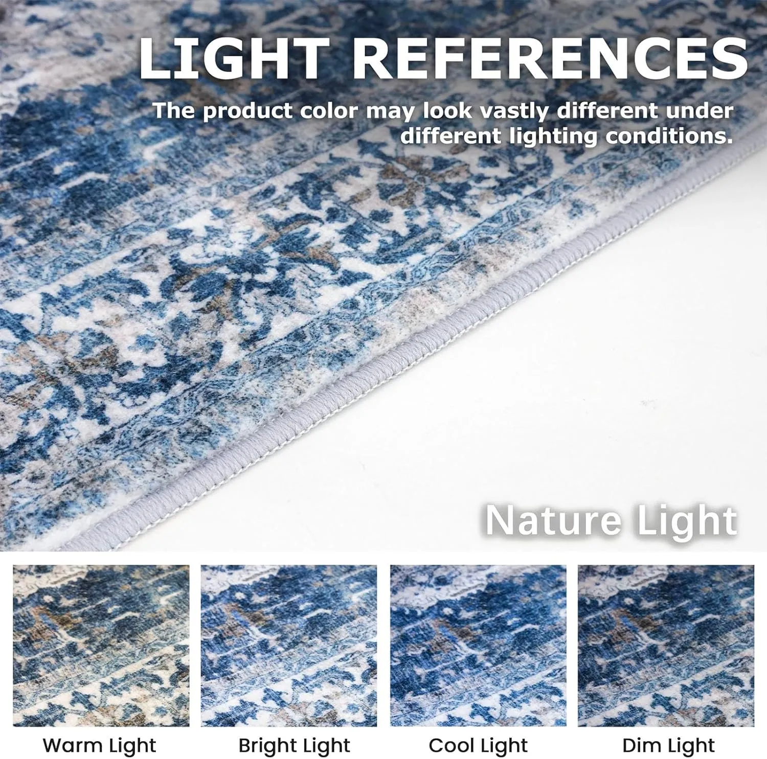 KOZYFLY Runners for Hallways 2x6 Ft Washable Kitchen Runner Rug Boho Runner Rug for Entryway Indoor Blue Printed Oriental Faux Wool Floor Carpet Runner for Bedroom Kitchen Hall
