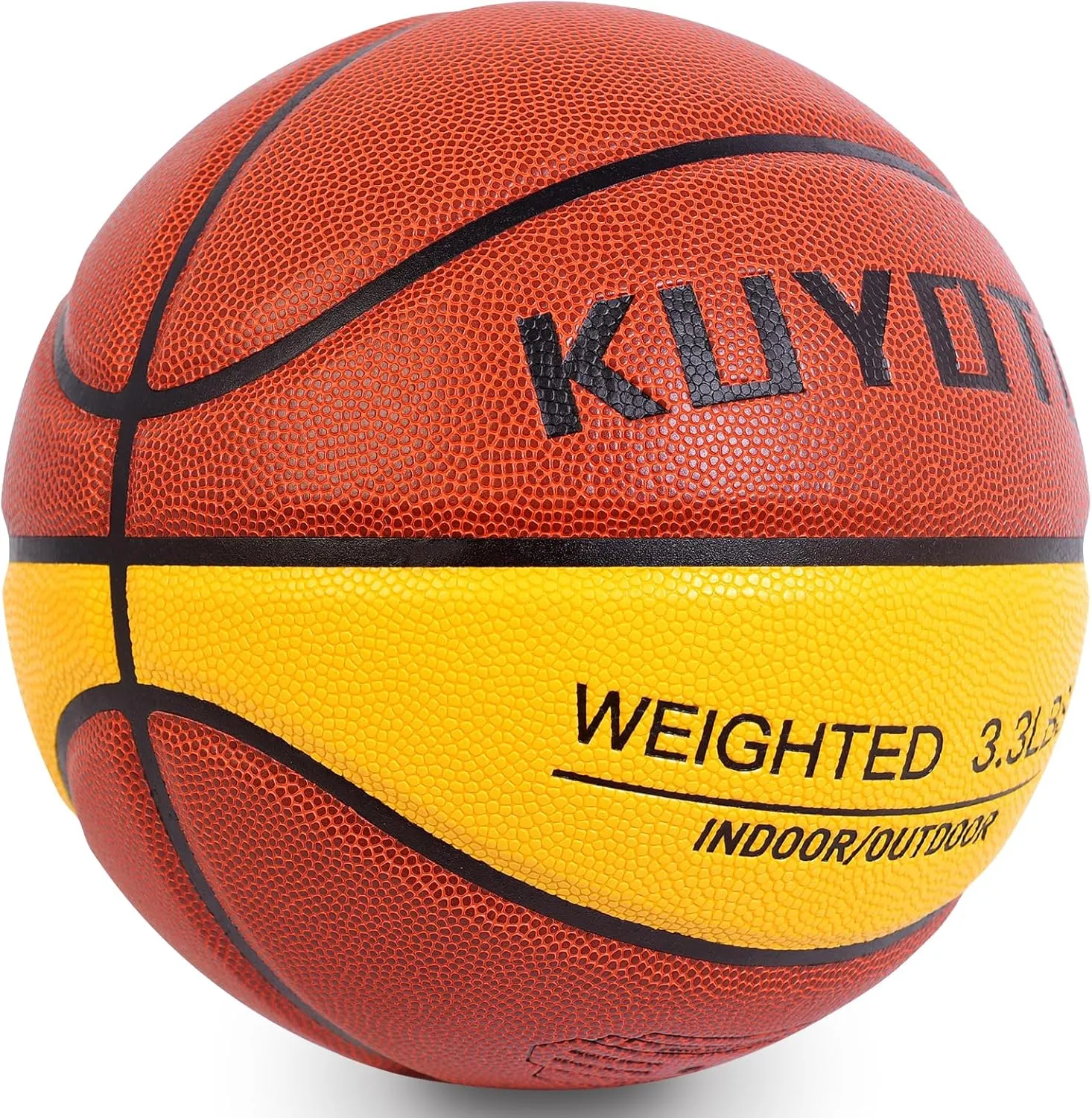 KUYOTQ 3LBS/3.3LBS/2.2LBS/ 29.5/28.5" Weighted Basketball Composite Indoor Outdoor Heavy Trainer Basketball for Improving Ball Handling Dribbling Passing and Rebounding Skill (deflated, Size 7/6)