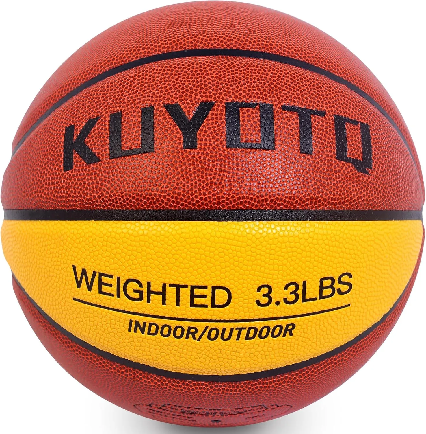 KUYOTQ 3LBS/3.3LBS/2.2LBS/ 29.5/28.5" Weighted Basketball Composite Indoor Outdoor Heavy Trainer Basketball for Improving Ball Handling Dribbling Passing and Rebounding Skill (deflated, Size 7/6)