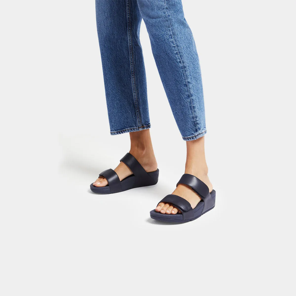 LULU Adjustable Leather Slides
