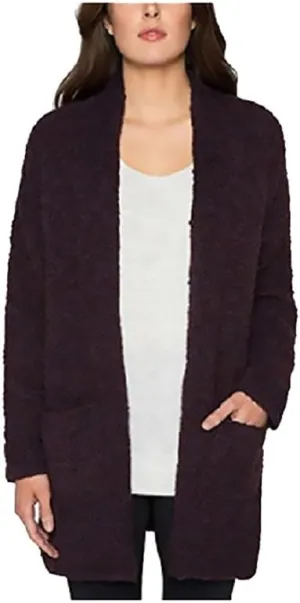 Matty M Women's Oversized Cardigan Sweater, Eggplant, M/L