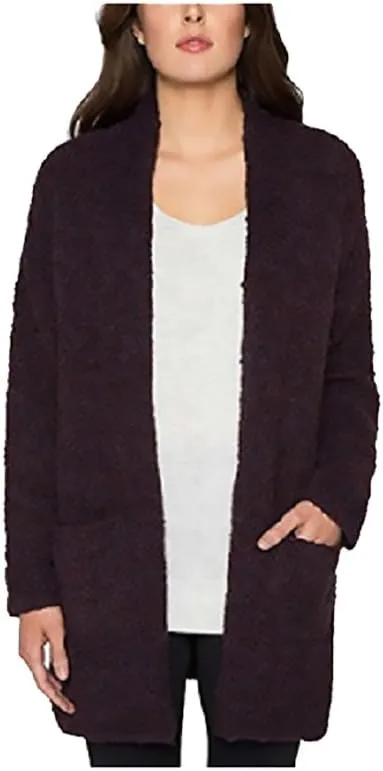 Matty M Women's Oversized Cardigan Sweater, Eggplant, M/L