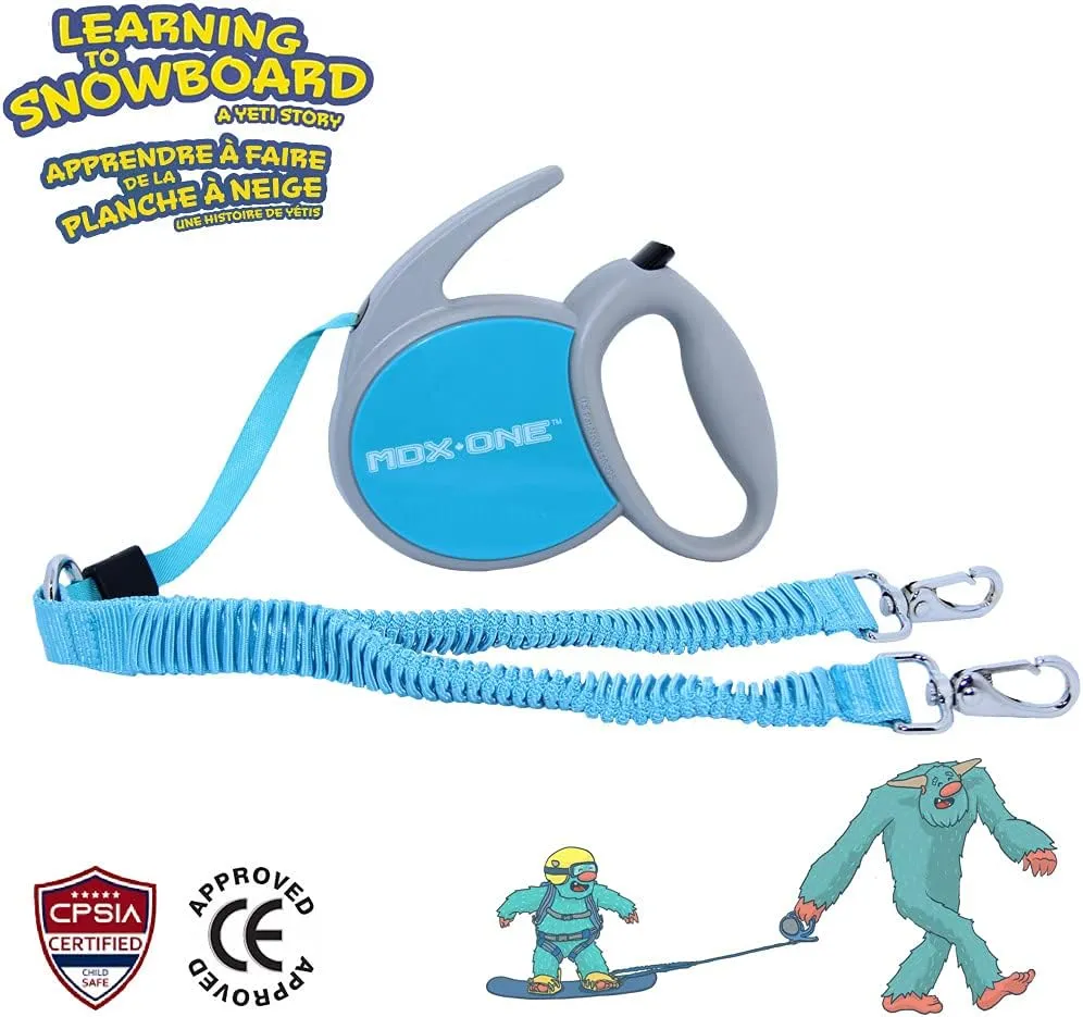 MDXONE Kids Snowboard Ski harness Trainer with retractable leash and Absorb bungees and removable seat harness