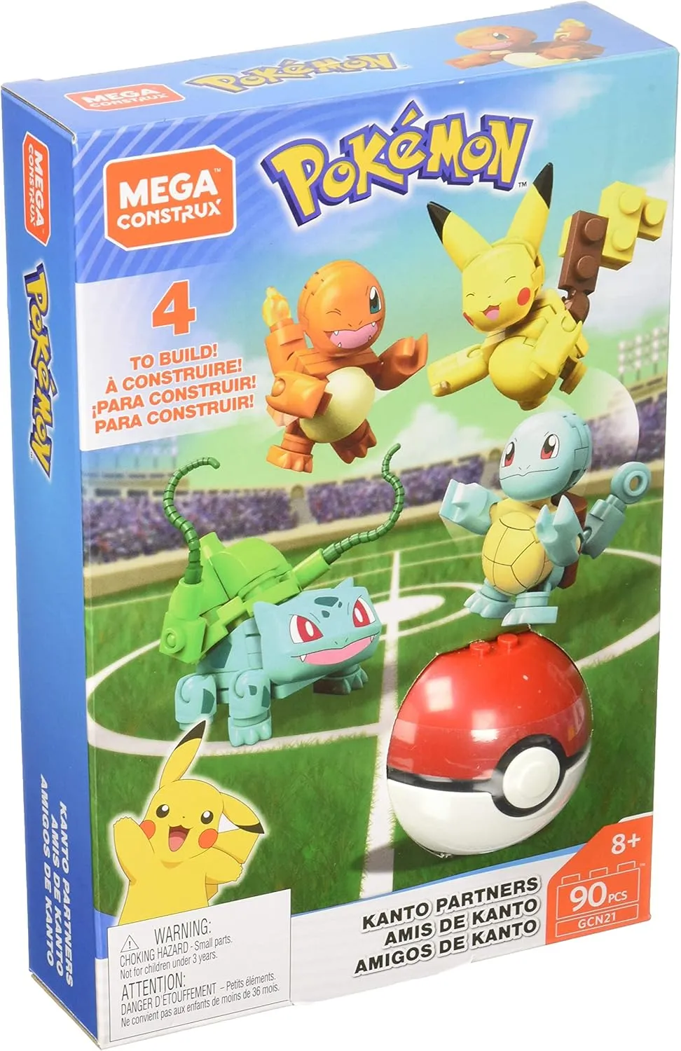 Mega Construx Pokemon Poké Ball and Figures Kanto Friends Building Brick Set 90 Pieces for Children 6 Years Old GCN21 [Amazon Exclusive]