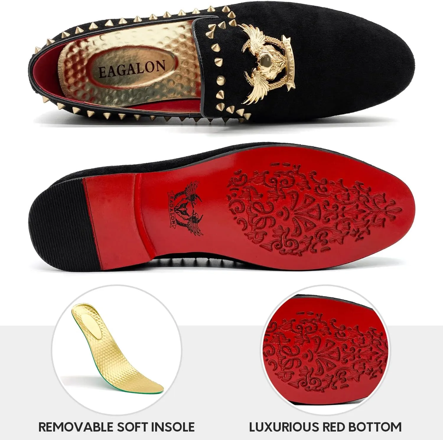 Men's Loafers Vintage Slip on Suede Dress Shoes Velvet Dress Loafers Size 7-13