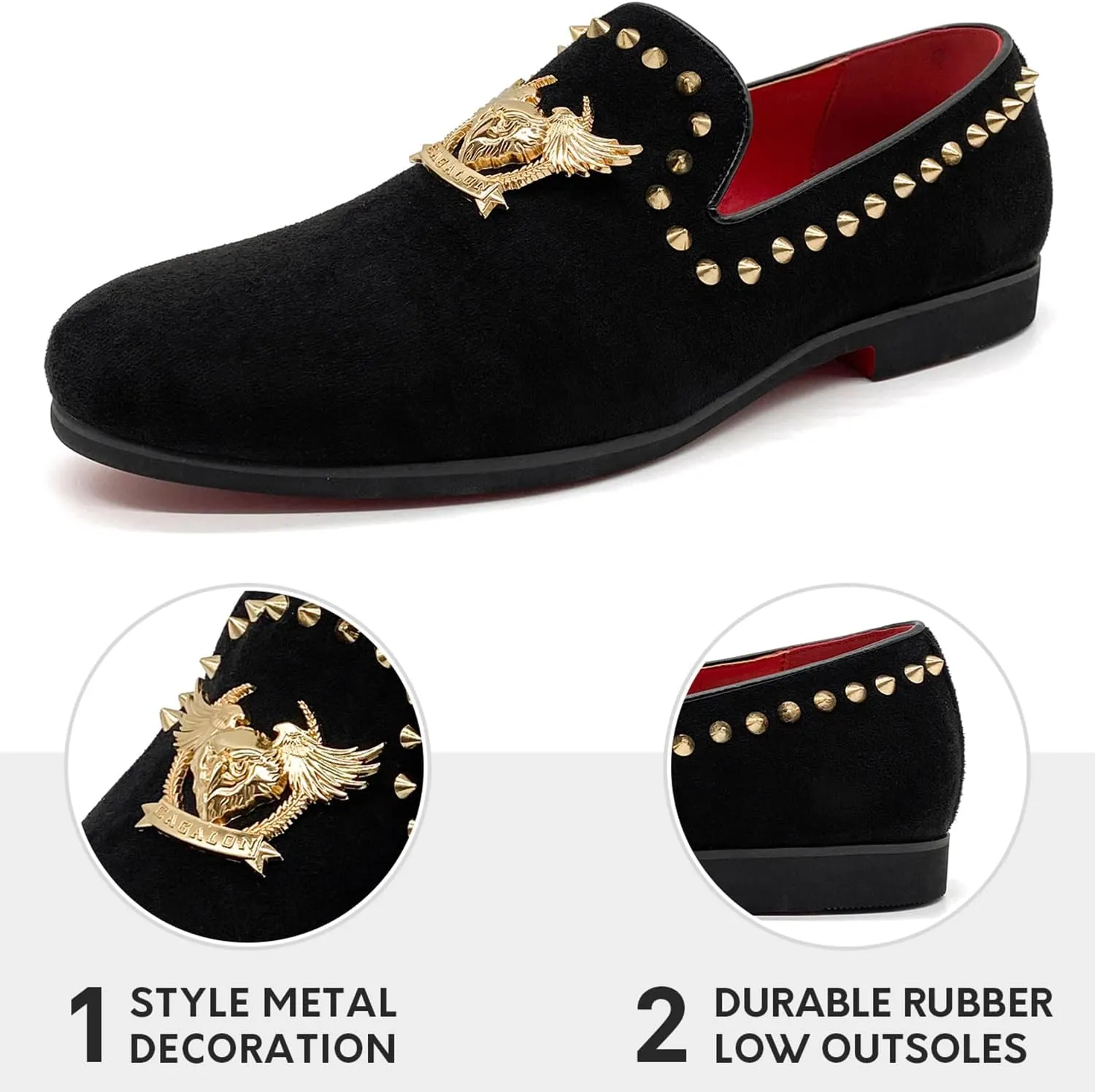 Men's Loafers Vintage Slip on Suede Dress Shoes Velvet Dress Loafers Size 7-13