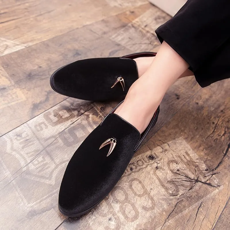 Men's Luxury Penny Loafer Slip-On Velvet Shoes Party Dancing Shoes Suede Wedding Shoes Smoking Slipper Plus Size 38-46