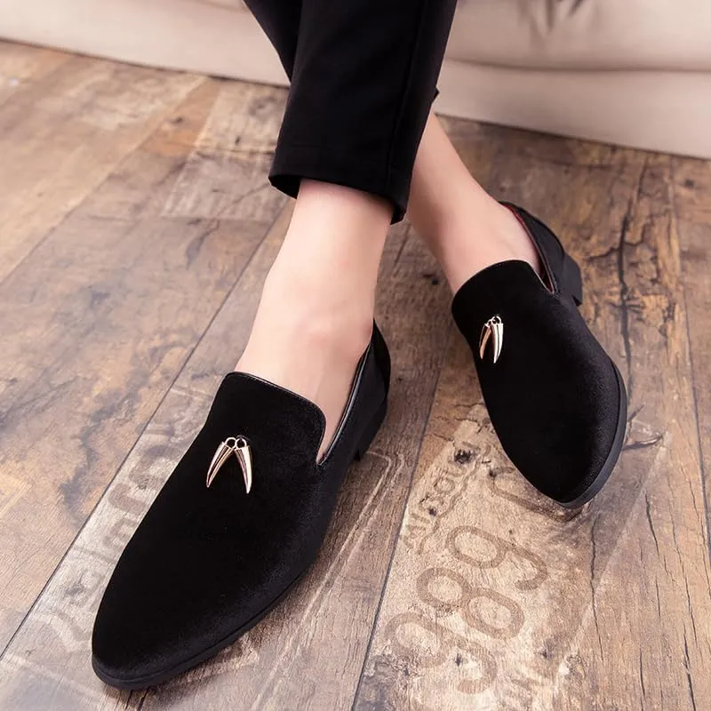Men's Luxury Penny Loafer Slip-On Velvet Shoes Party Dancing Shoes Suede Wedding Shoes Smoking Slipper Plus Size 38-46