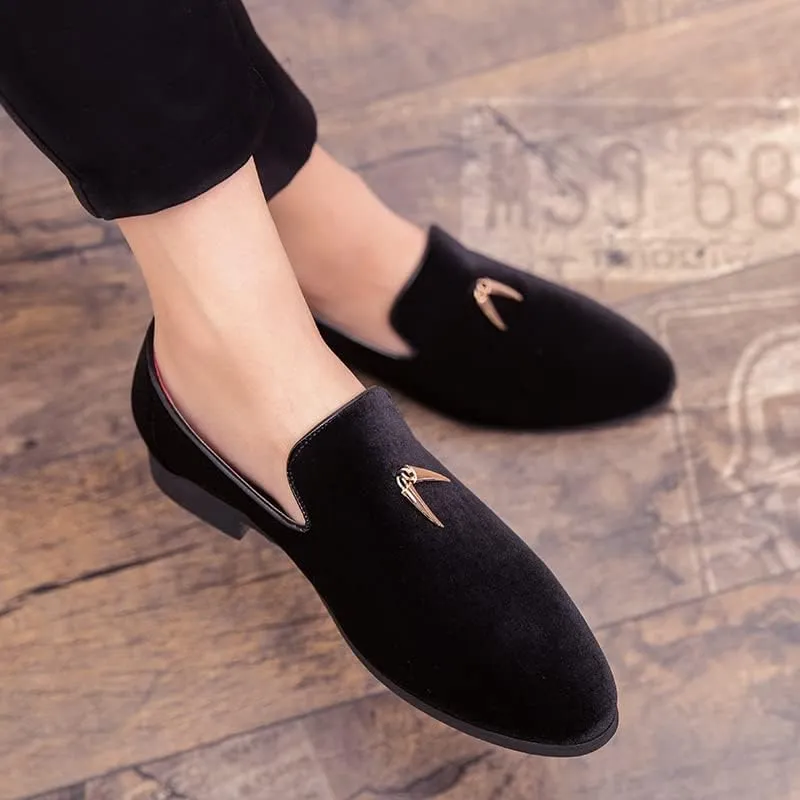 Men's Luxury Penny Loafer Slip-On Velvet Shoes Party Dancing Shoes Suede Wedding Shoes Smoking Slipper Plus Size 38-46