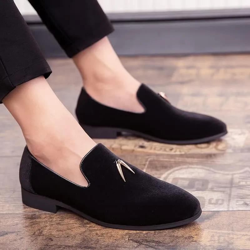 Men's Luxury Penny Loafer Slip-On Velvet Shoes Party Dancing Shoes Suede Wedding Shoes Smoking Slipper Plus Size 38-46