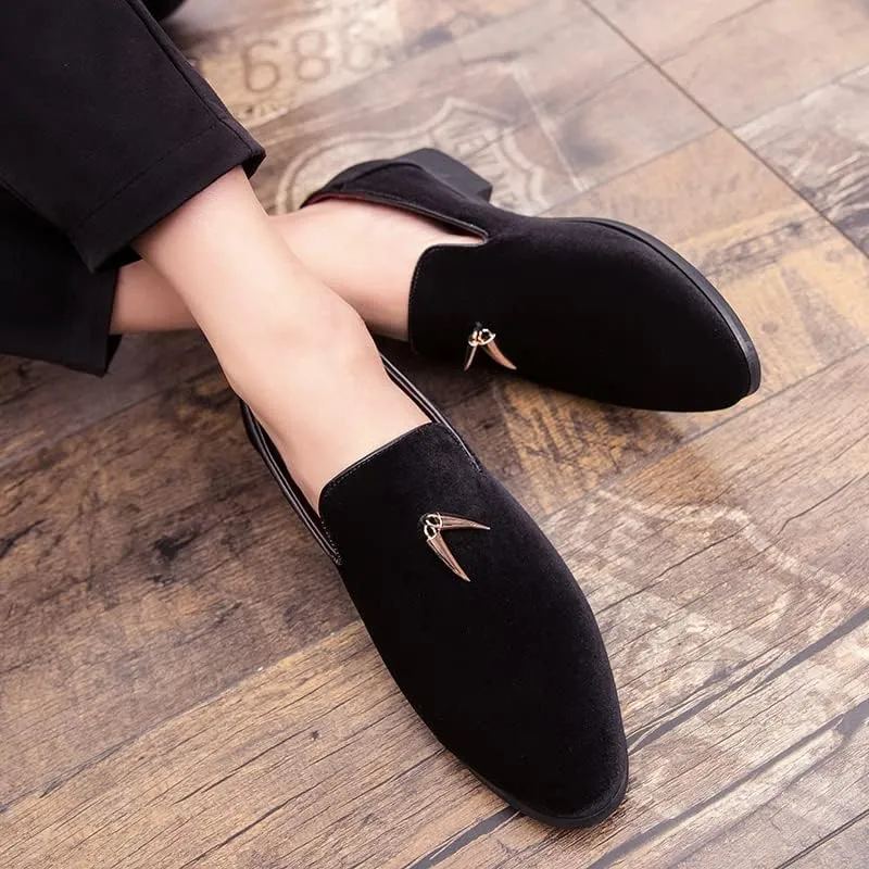 Men's Luxury Penny Loafer Slip-On Velvet Shoes Party Dancing Shoes Suede Wedding Shoes Smoking Slipper Plus Size 38-46
