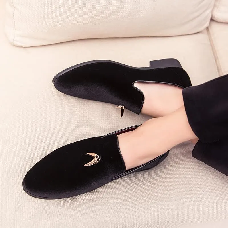 Men's Luxury Penny Loafer Slip-On Velvet Shoes Party Dancing Shoes Suede Wedding Shoes Smoking Slipper Plus Size 38-46