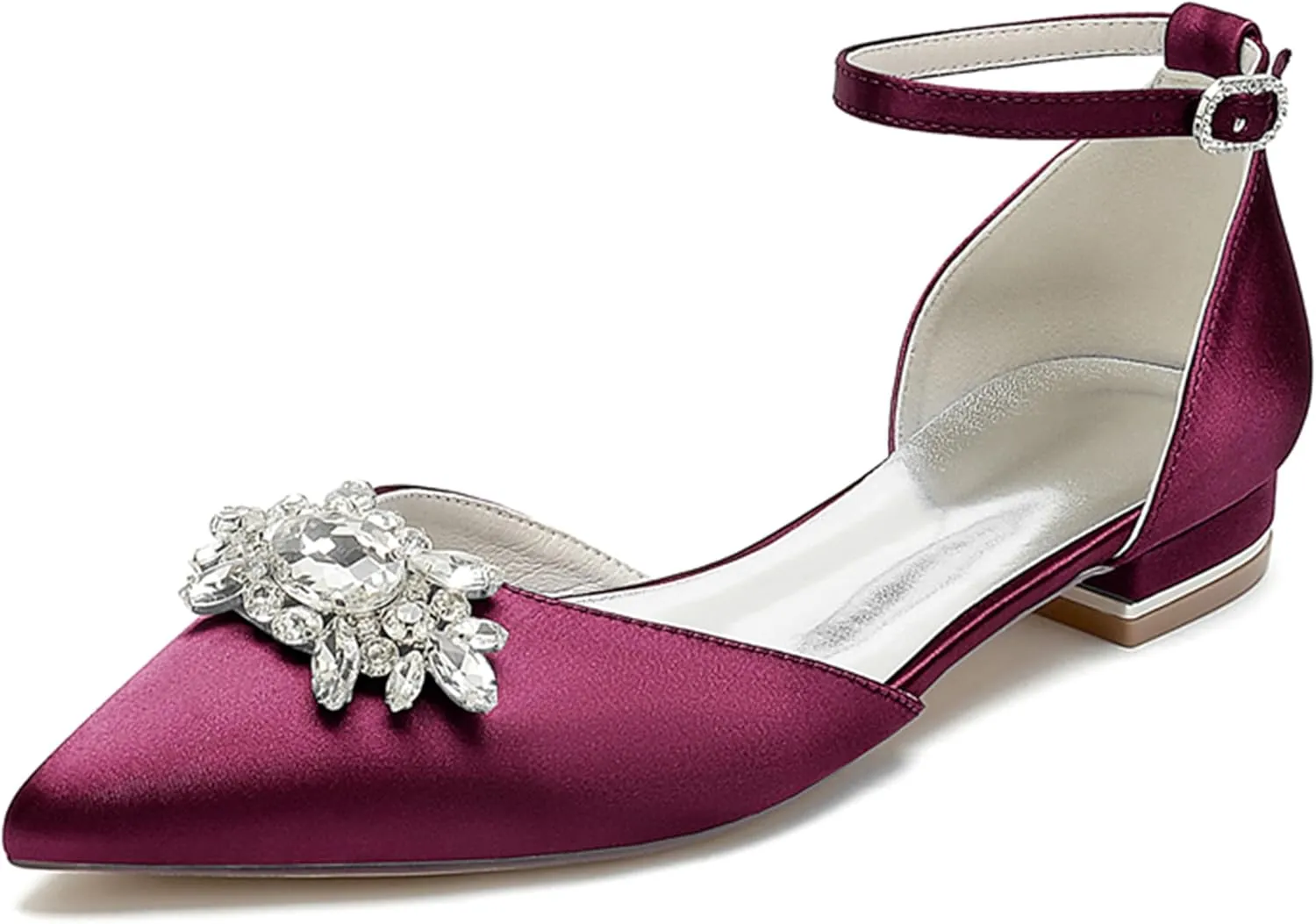 Minishion Wedding Shoes for Women Flats Almond Toe Formal Party Evening Pumps with Bows MS323