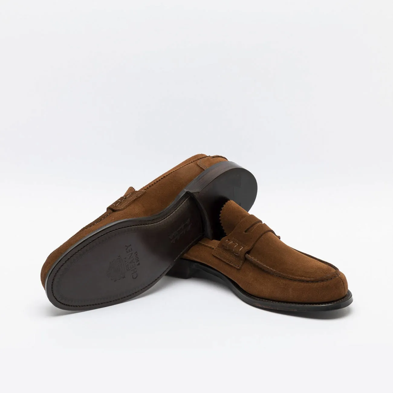 Mocassino penny Cheaney Joseph & Sons Dover EF in camoscio marrone (Alt rustique suede)