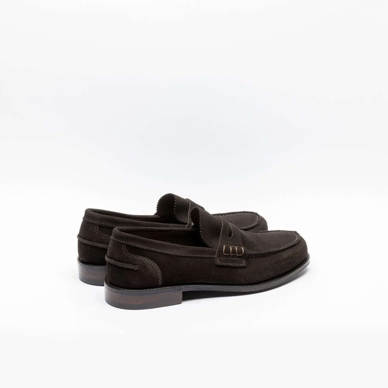Mocassino penny Cheaney Joseph & Sons Dover EF in camoscio marrone (Bitter chocolate)