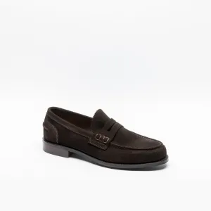 Mocassino penny Cheaney Joseph & Sons Dover EF in camoscio marrone (Bitter chocolate)