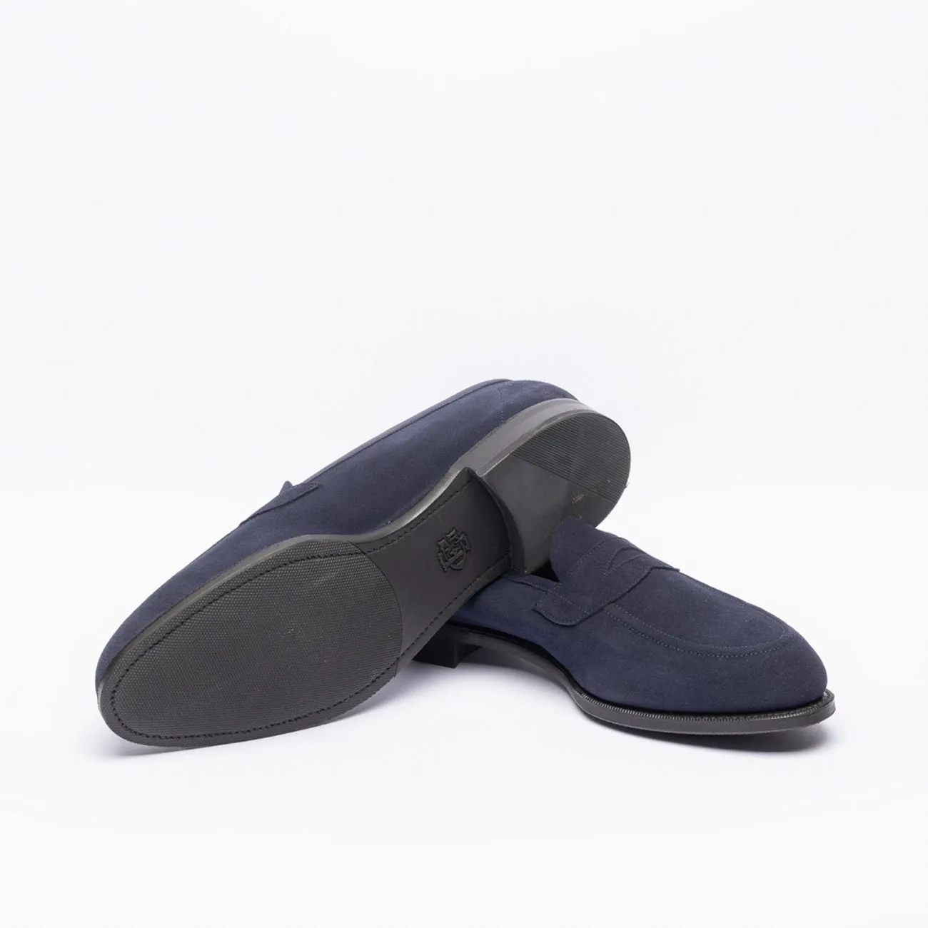 Mocassino penny Edward Green Ventnor in camoscio blu