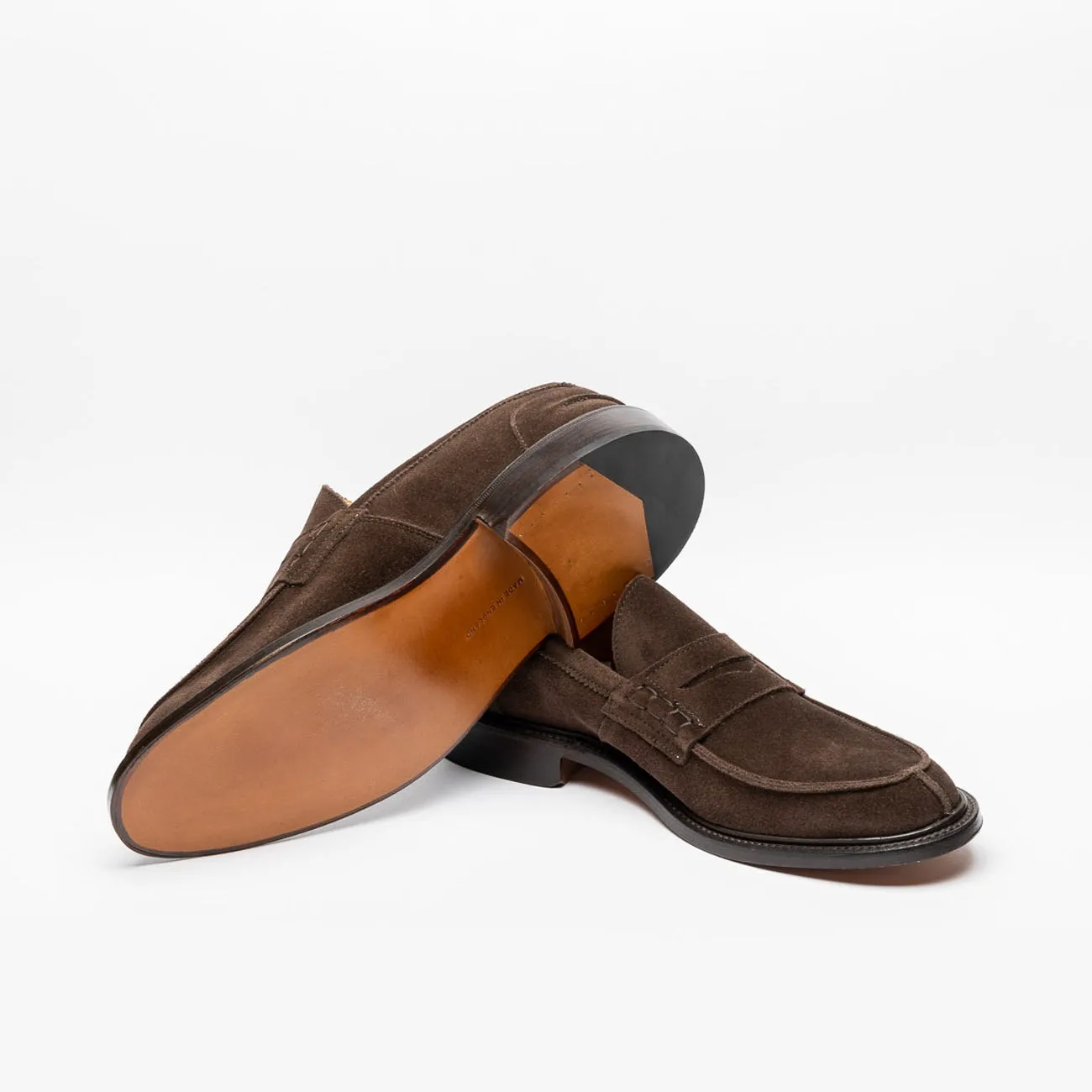 Mocassino penny Tricker's James in camoscio marrone (Cafè Repello)