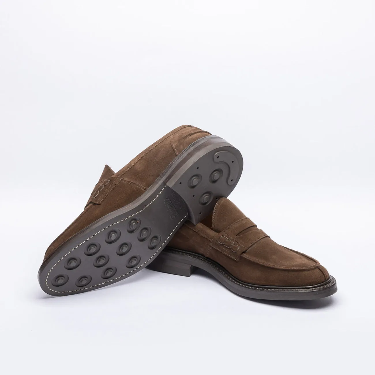 Mocassino penny Tricker's James in camoscio marrone (suola Dainite)