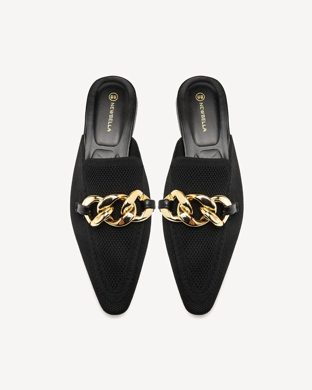 Mousse Fit Women Flat Mules Commute Pointed Toe Mules Flats Slip On Slides Walking Shoes