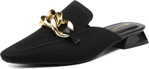 Mousse Fit Women Flat Mules Commute Pointed Toe Mules Flats Slip On Slides Walking Shoes