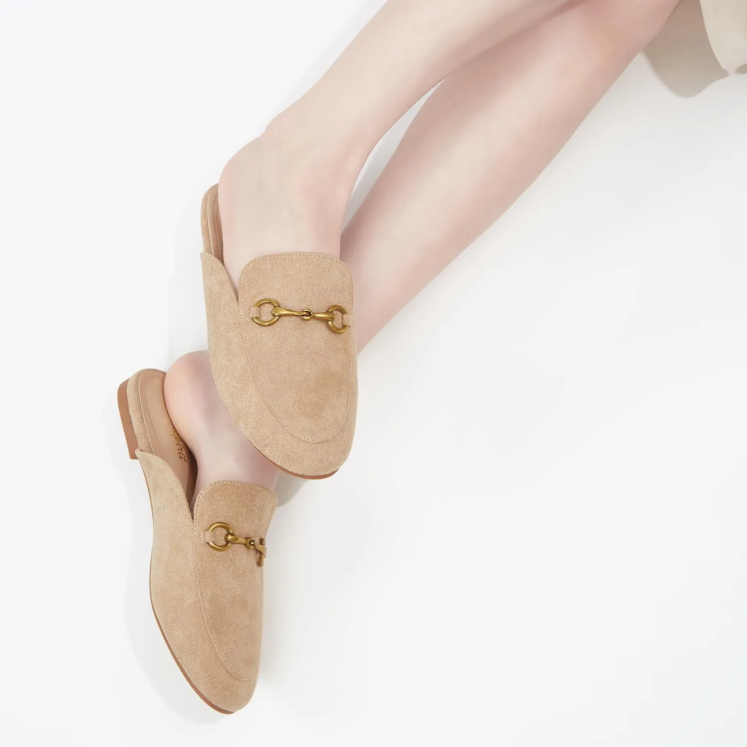 Mules for Women Flats Round Toe Slip On Mules Comfortable Loafer Shoes