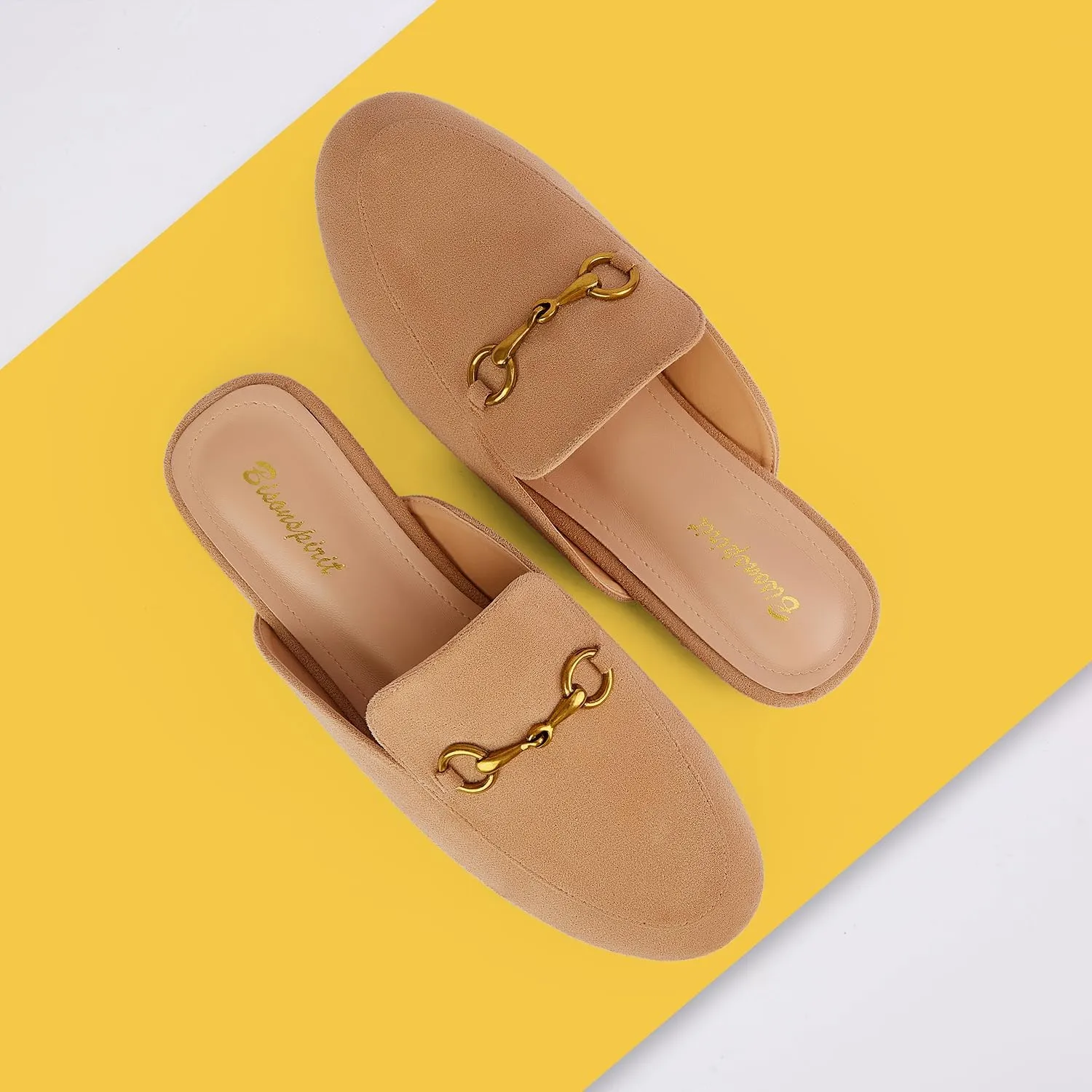 Mules for Women Flats Round Toe Slip On Mules Comfortable Loafer Shoes