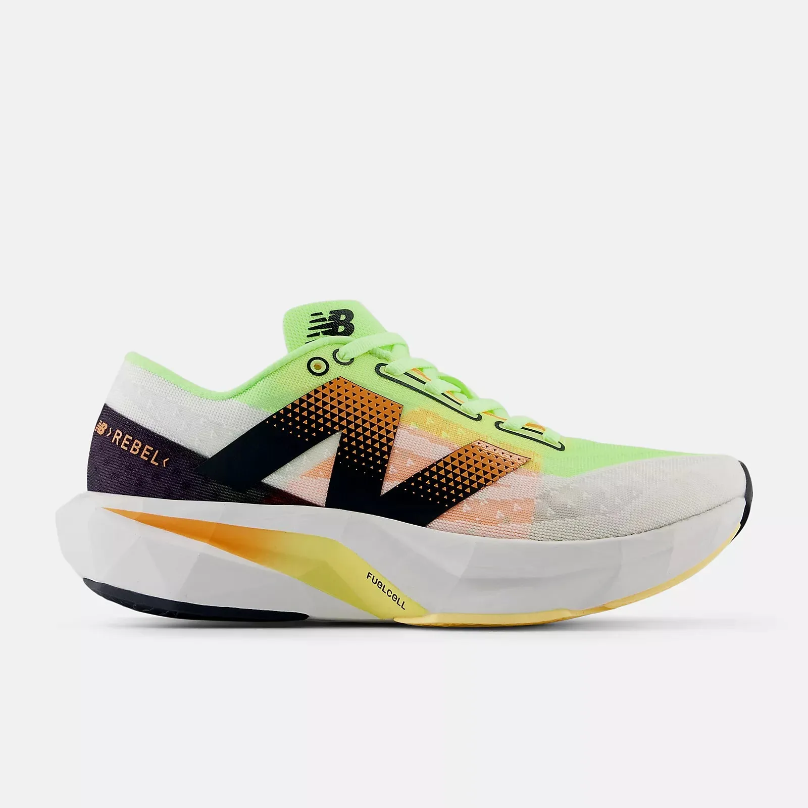 NEW Men's NEW BALANCE FUELCELL REBEL V4 White Lime MESH Shoes AUTHENTIC IN BOX