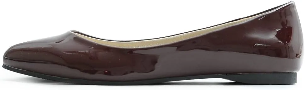 Ollio Women's Shoe Ballet Basic Pointed Toe Comfort Enamel Flat