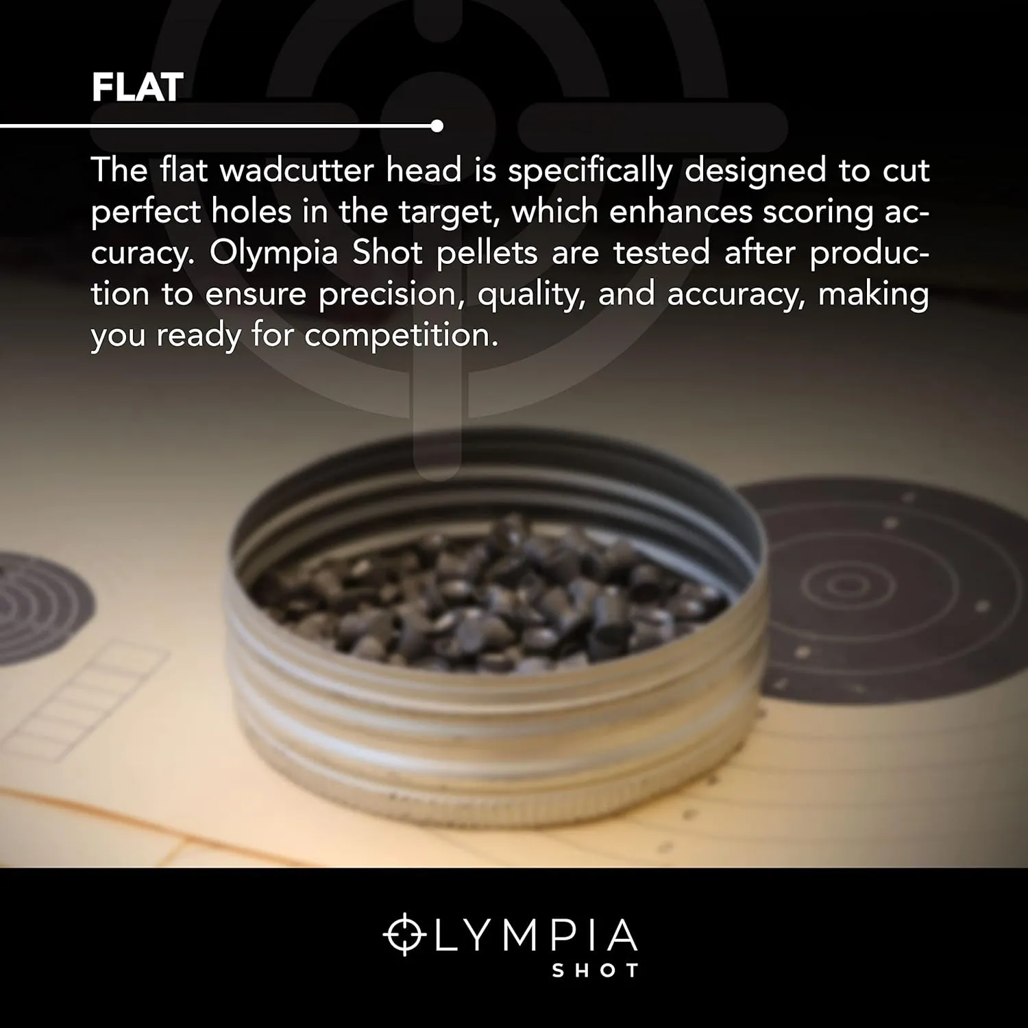 Olympia Shot Air Gun Pellets | .177 Caliber, .22 Caliber, .25 Caliber | Domed, Pointed, Flat Wadcutter Heads | Various Weights for Target Shooting, Hunting, Competition, and Training | 150-500 Count