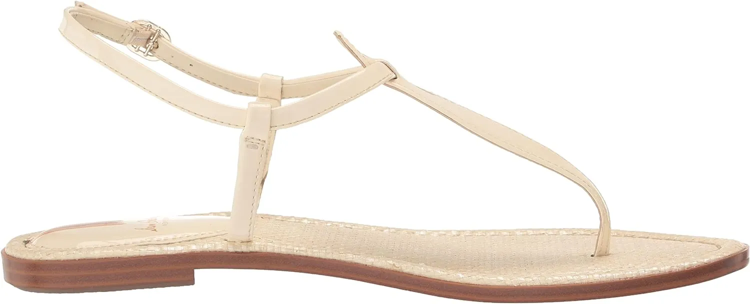 Open Holiday savings Flats Strap Gigi Sam Edelman Sandals Porcelain Ankle Embossed All-in-one collection Toe Thong