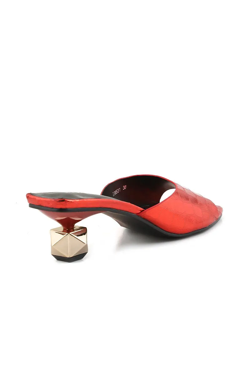 Party Wear Slip On I38531-Red