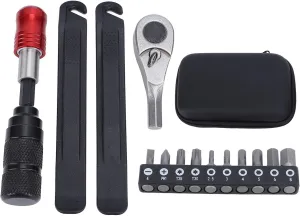 Pilipane Cycling Ratchet Wrench Set Multitool Tire Levers Portable Cycling Maintenance Kit with Screwdriver Bits for Home Professional Use Steel Aluminum Alloy