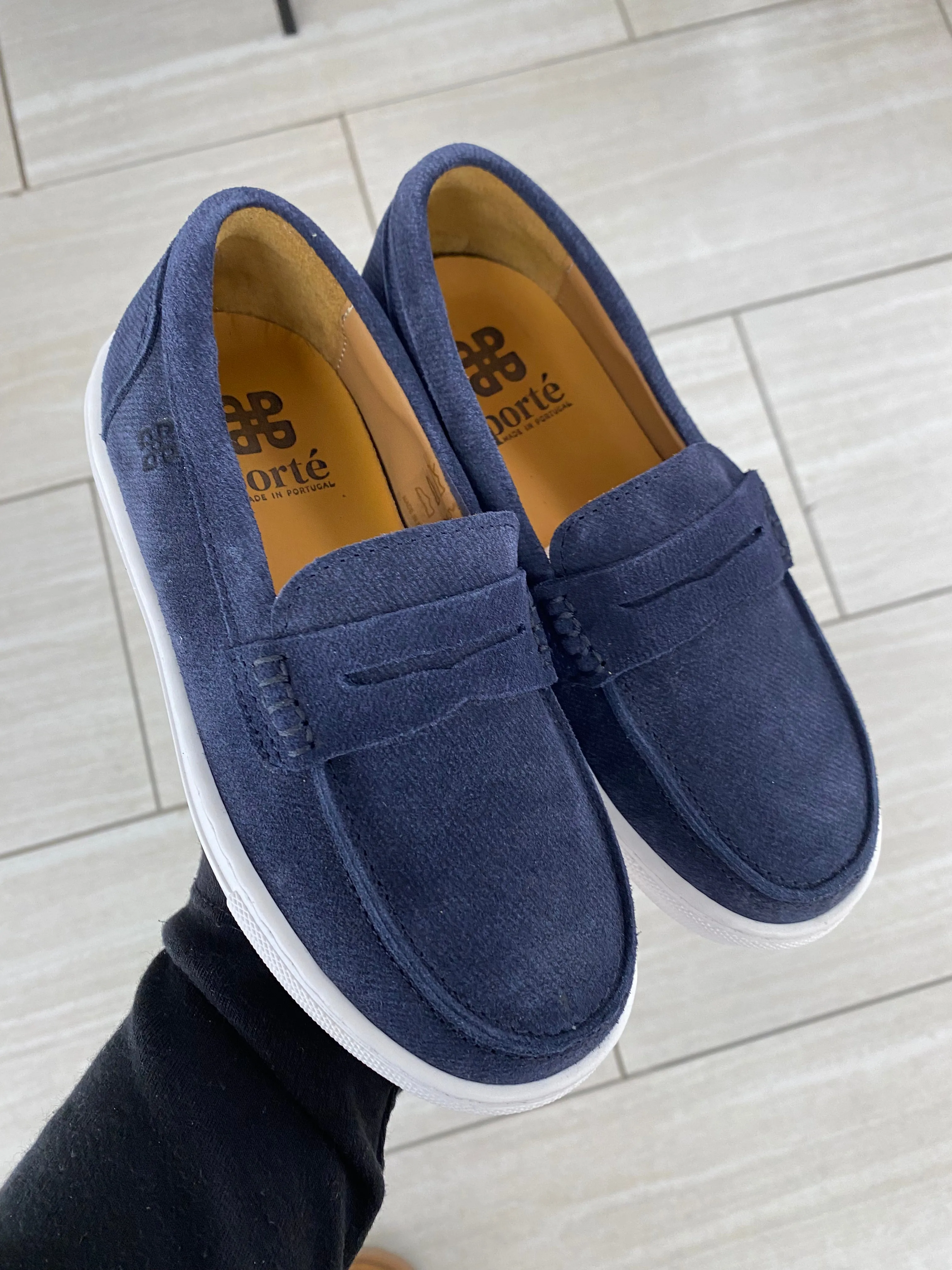 Porte Navy Suede Penny Dress Sneaker