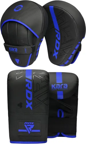RDX Boxing Pads and Bag Gloves Set, Maya Hide Leather Kara Hook and Jab Training Pads, Curved Focus Mitts for MMA, Muay Thai, Kickboxing Coaching, Martial Arts, Punching Hand Target Strike Shield