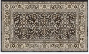 Ruggable Washable 3x5 Area Rug, Alessia Dark Wood, Premium Vintage Rugs for Living Room, Bedroom, Kitchen, Office, Classroom with Gripper Non Slip Pad