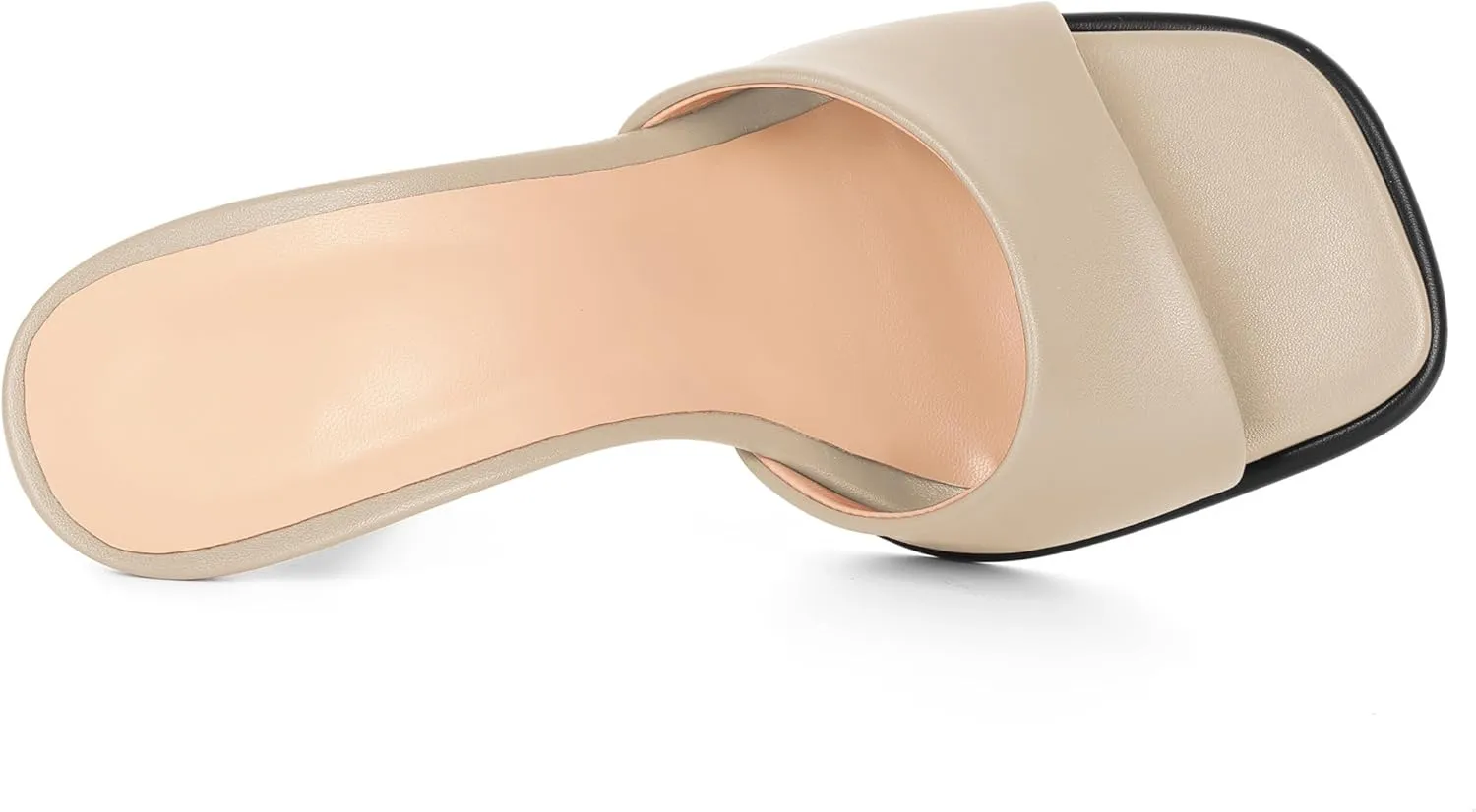 SAMMITOP Women's High Stiletto Heels Sandals Square Open Toe One Band Slip On Mules Slide Comfort Party Dating Daily Vacation Shoes 3.5 Inch