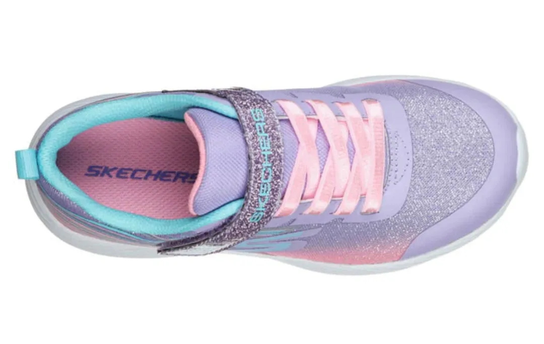 Skechers Dyna Lite Shimmer Streaks Girls Velcro Trainer 302456N